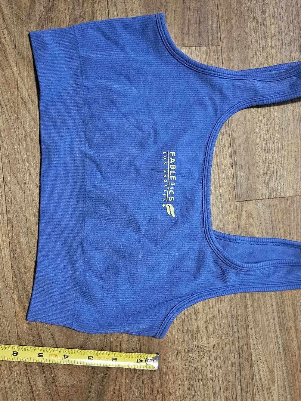 Fabletics Blue Ribbed Sports Bra - Picture 3 of 4